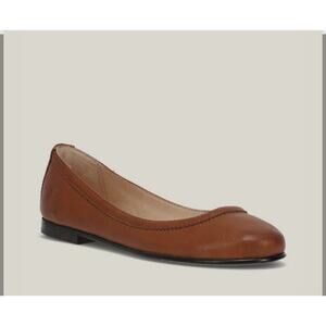 Frye Carson Cognac Brown Leather Ballet Flats Shoes Classic Capsule Wardrobe 10
